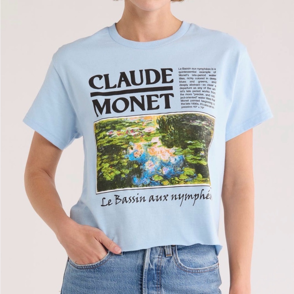 ISO: Claude Monet Light Blue Graphic Tee L or XL - NOT FOR SALE